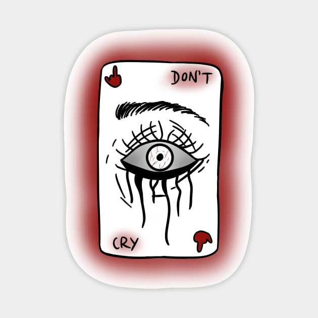 don't cry playing card scary Sticker by saraholiveira06